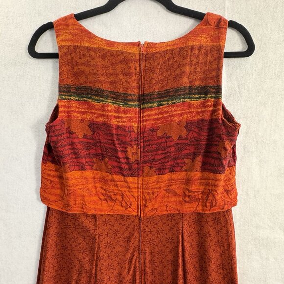 Vtg MISS SCARLETT Women Maxi Dress Vest Rayon Sz 10 Red Sleeveless 74-19 - Picture 4 of 10